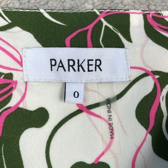 New Parker Floral Print Peplum Cami Top Keyhole Cut Out Tropical Sz 0 - Picture 9 of 14